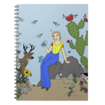 Desert Girl and Animals Notebook