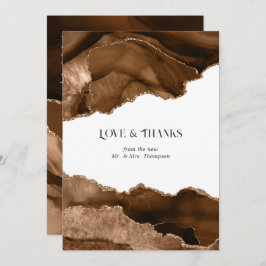 Desert Gold Agate Wedding Dankeskarte
