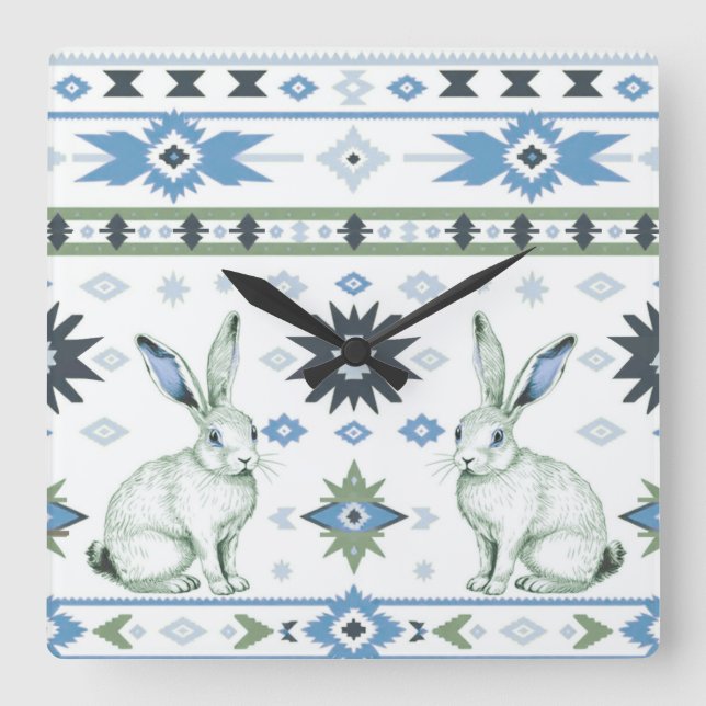 Desert Hares Quadratische Wanduhr (Vorderseite)
