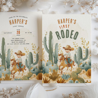 Desert Hoedown - Western Rodeo Geburtstag Thema Einladung