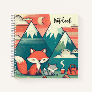 Desert Hugs - Foxy lächelt am Sunset Camping Notizbuch