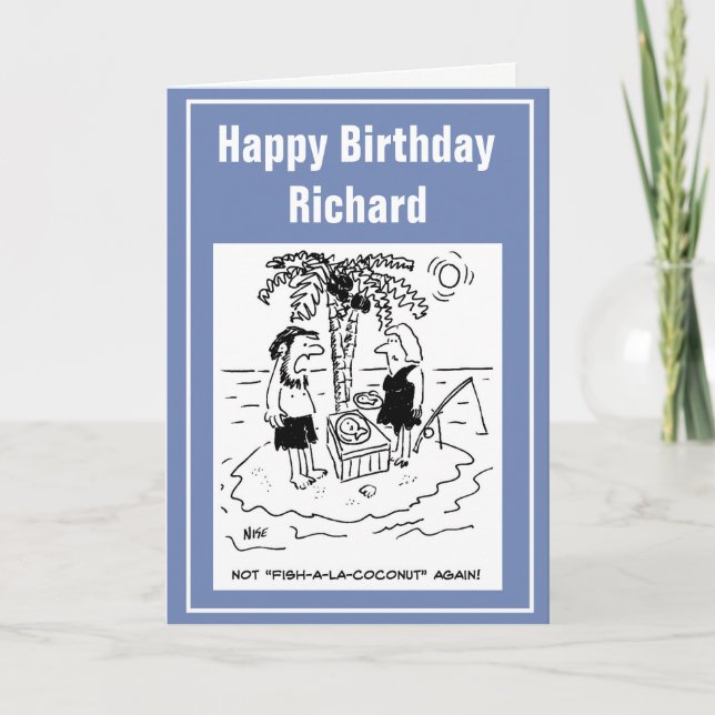 Desert Island Castaway hat Fisch a la Coconut Meal Karte (Vorderseite)