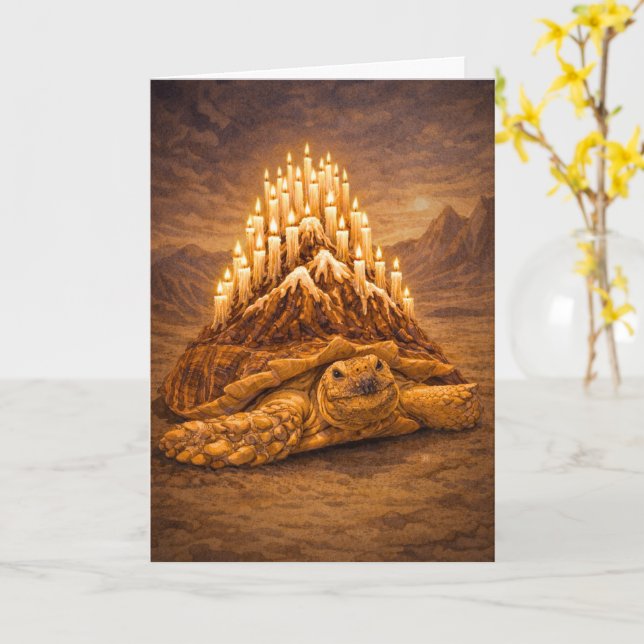 Desert king tortoise birthday cake mountain karte (Gelbe Blume)