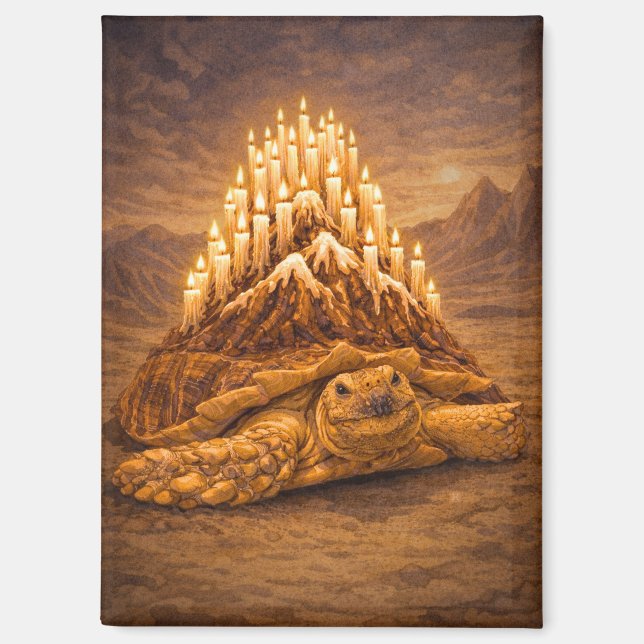 Desert king tortoise birthday cake mountain magnet (Vorderseite)