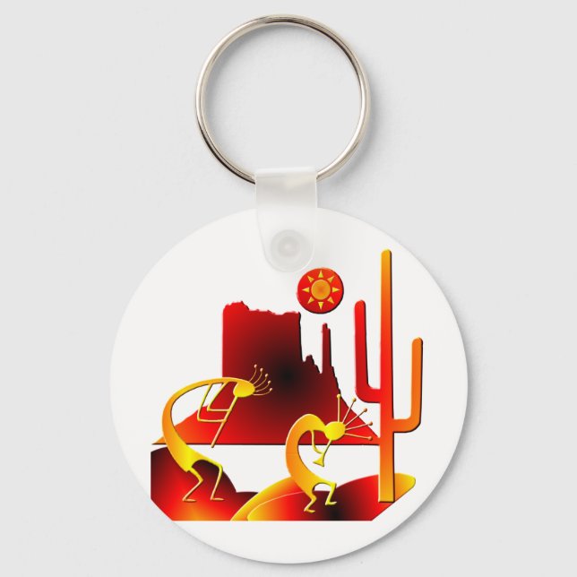 Desert Kokopelli Schlüsselanhänger (Vorderseite)