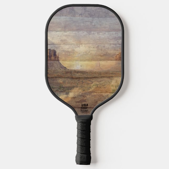 Desert Landscape Monument Valley And Cloudy Sky Pickleball Schläger (Rückseite)