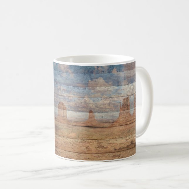 Desert Landscape Sandstone Buttes And Heavenly Sky Kaffeetasse (VorderseiteRechts)