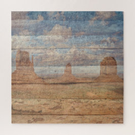 Desert Landscape Sandstone Buttes And Heavenly Sky Puzzle