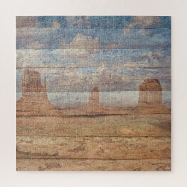 Desert Landscape Sandstone Buttes And Heavenly Sky Puzzle (Vertikal)