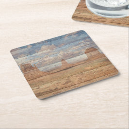 Desert Landscape Sandstone Buttes And Heavenly Sky Rechteckiger Pappuntersetzer