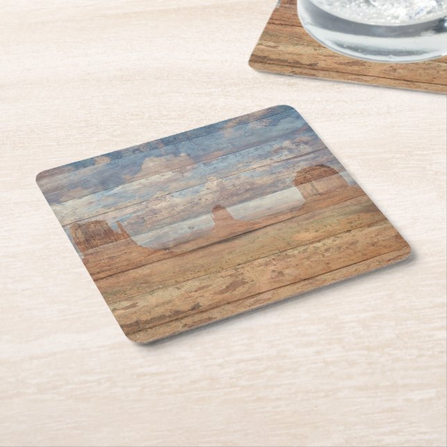 Desert Landscape Sandstone Buttes And Heavenly Sky Rechteckiger Pappuntersetzer (angewinkelt)