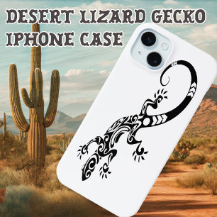 Desert Lizard Gecko Schwarz-weiße Minimalistische  Case-Mate iPhone Hülle