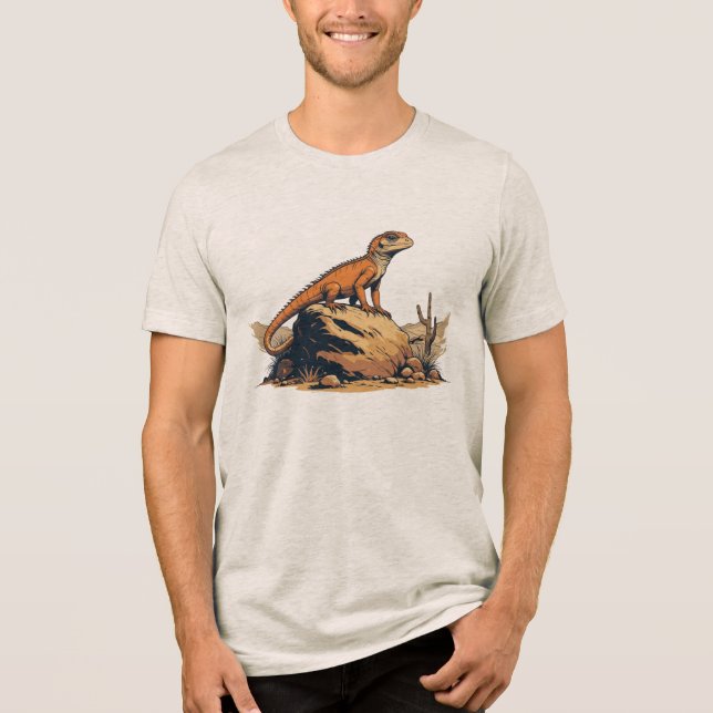 Desert Lizard Vintag Style Tri-Blend Shirt (Vorderseite)