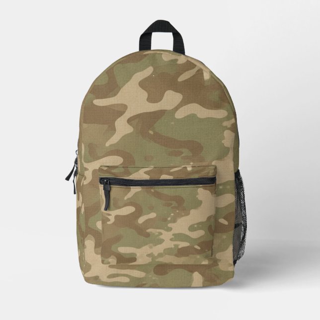 Desert Military Camouflage Pattern Bedruckter Rucksack (Vorderseite)