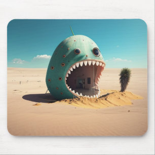 Desert monster house mousepad