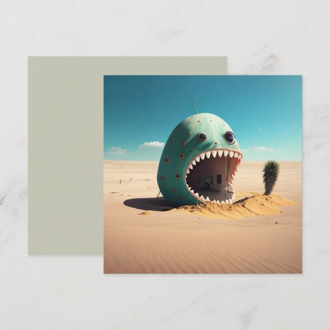 Desert monster house save the date (Vorne/Hinten)