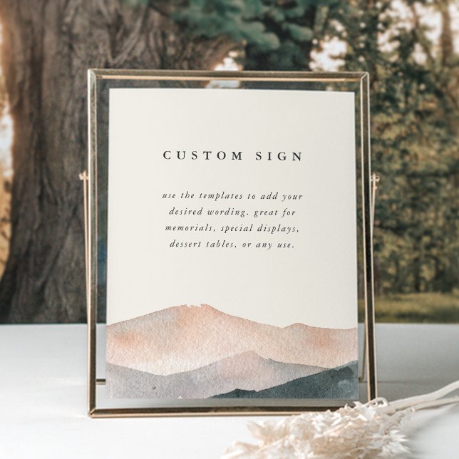 Desert Mountain Custom Wedding Sign Template Poster (Von Creator hochgeladen)