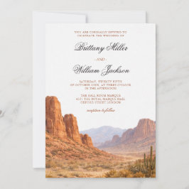Desert Mountain Landscape Southwestern Wedding Einladung