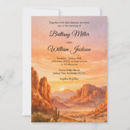 Desert Mountain Rustic Boho Southwest Wedding Einladung