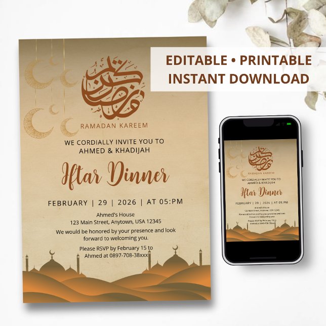 Desert Night Mosque Ramadan Iftar Dinner Invite Einladung (Von Creator hochgeladen)