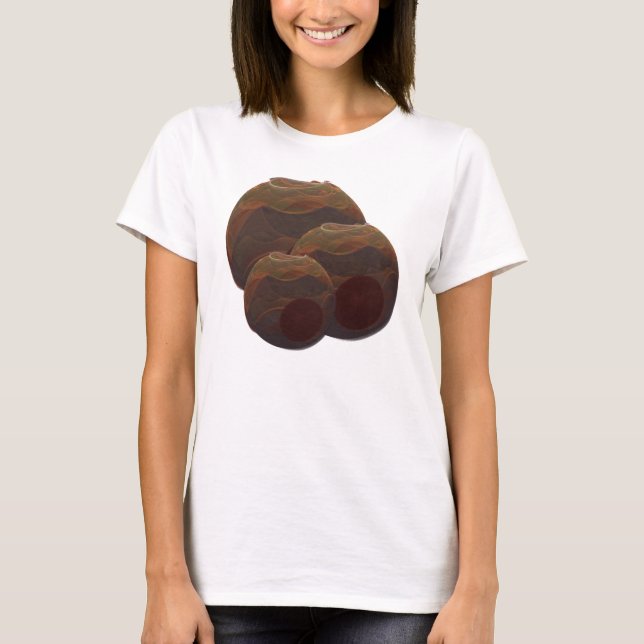 Desert Oasis Fraktal Potterie Abstrakte Kunst T-Shirt (Vorderseite)
