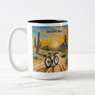 Desert Rat Cycling Mountainbike Sonnenuntergang Cu Zweifarbige Tasse
