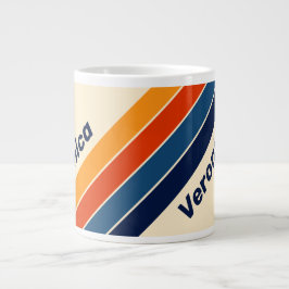 Desert Retro Rainbow Striped with Name Jumbo-Tasse