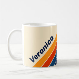 Desert Retro Rainbow Striped with Name Kaffeetasse