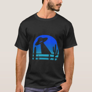 Desert Retro Ufo und Cactus Gift T-Shirt