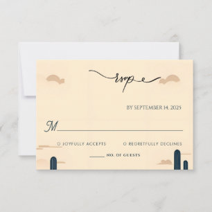 Desert Rodeo Retro Pferd Rustikale Western Hochzei RSVP Karte