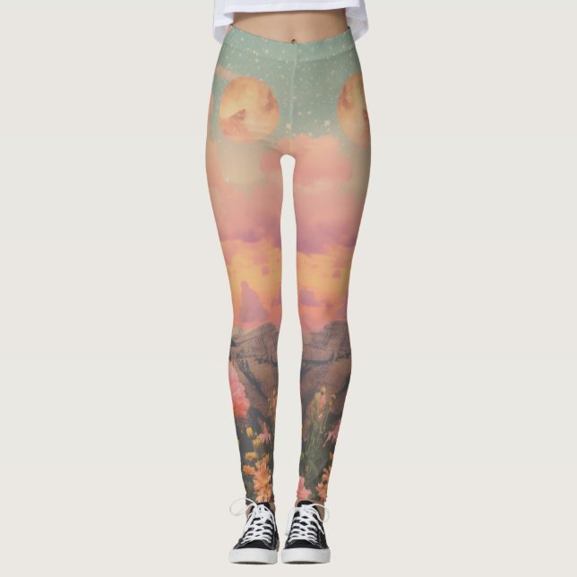 Desert Rose Watercolor Leggings (Vorderseite)