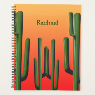 Desert Saguaro Cactus Sunset Personalisiert Planer