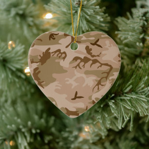 Desert Sand Camouflage Herzdekoration Keramik Ornament