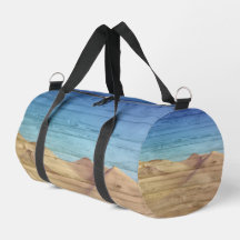 Desert Sand Dunes Beautiful Blue Sky On Wood Grain