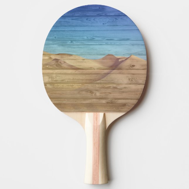 Desert Sand Dunes Beautiful Blue Sky On Wood Grain Tischtennis Schläger (Vorderseite)