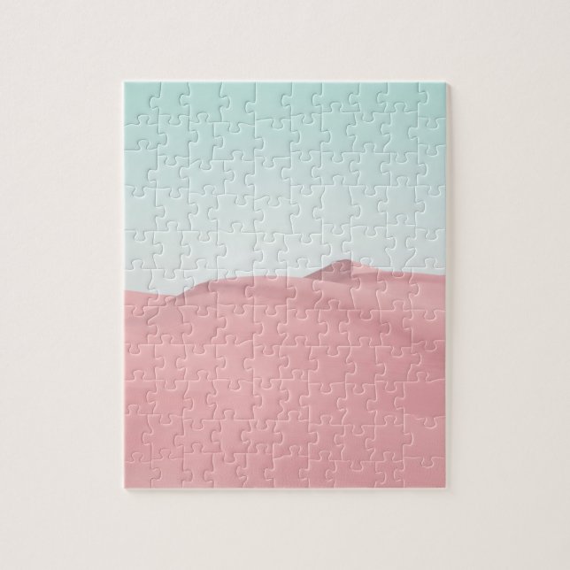 Desert Sand Dunes Sky Foto Pink Moderne Puzzle (Vertikal)
