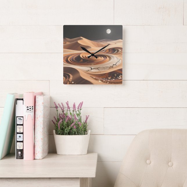 Desert Sands Wall Clock Quadratische Wanduhr (Lesesaal)