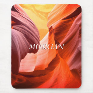Desert Slot Canyon oder Ihr Foto, weißer Name Mousepad