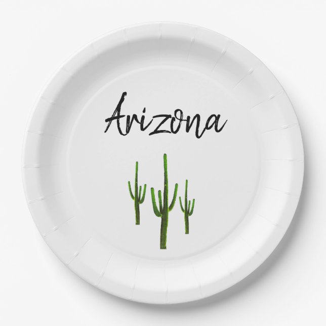 Desert Southwest Arziona Cactus Paper Cups Pappteller (Vorderseite)