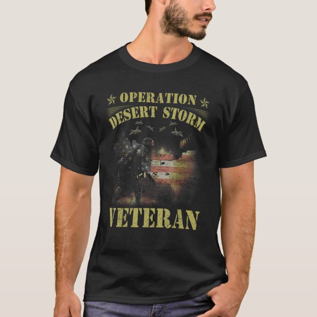 Desert Storm Veteran Operation Desert Storm US Fla T-Shirt (Vorderseite)