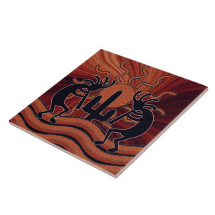Desert Sun Cactus Southwest Kokopelli Keramik Tile Fliese