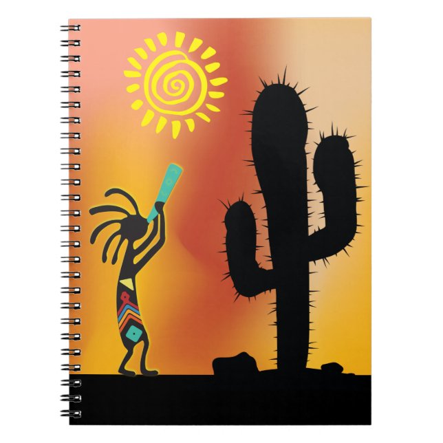 Desert Sun Kokopelli Notebook Notizblock (Vorderseite)
