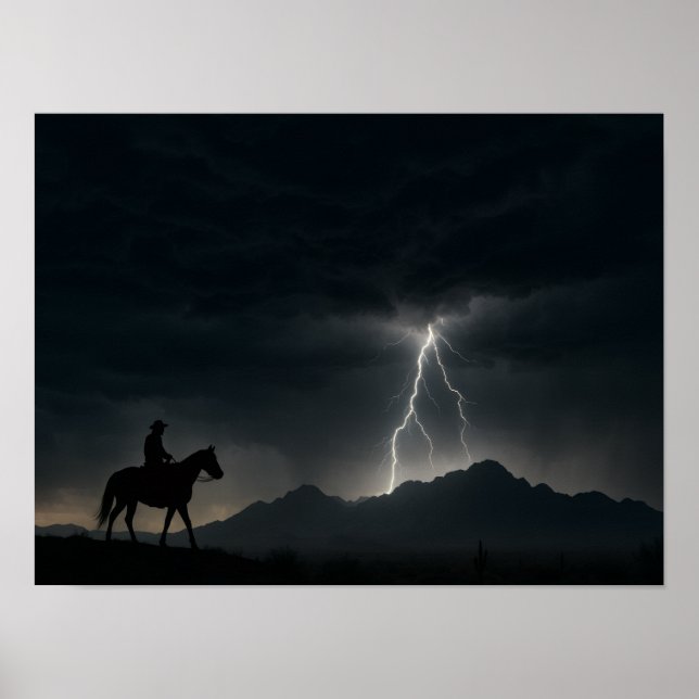Desert Thunderstorm Poster - Lightning Strike  (Vorne)