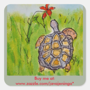 Desert Tortoise Favor Tags Quadratischer Aufkleber