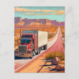 Desert Trucking - Painterly Vehicle Art Postkarte