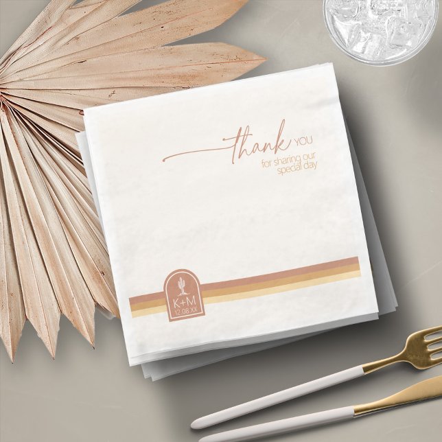 Desert Vibes Wedding Danke Terra Cotta ID1019 Serviette (Von Creator hochgeladen)