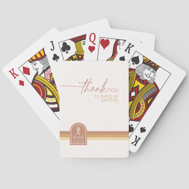 Desert Vibes Wedding Danke Terra Cotta ID1019 Spielkarten (Rückseite)