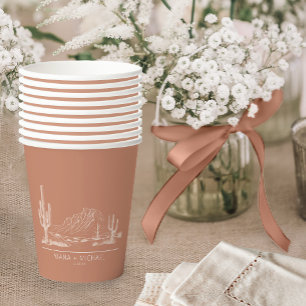 Desert Vibes Wedding Landscape Terra Cotta ID1019 Pappbecher
