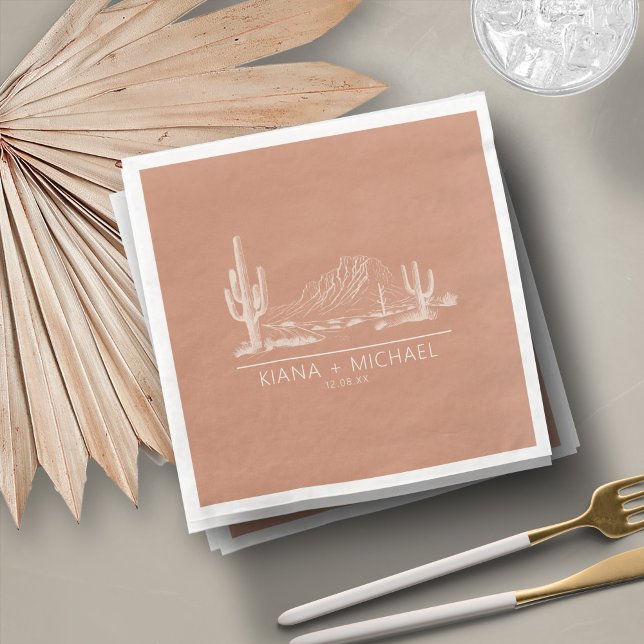 Desert Vibes Wedding Landscape Terra Cotta ID1019 Serviette (Von Creator hochgeladen)