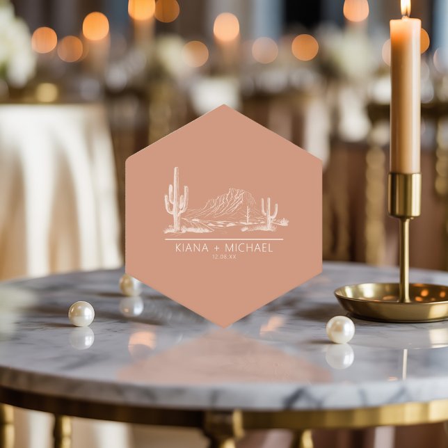 Desert Vibes Wedding Landscape Terra Cotta ID1019 Untersetzer (Von Creator hochgeladen)